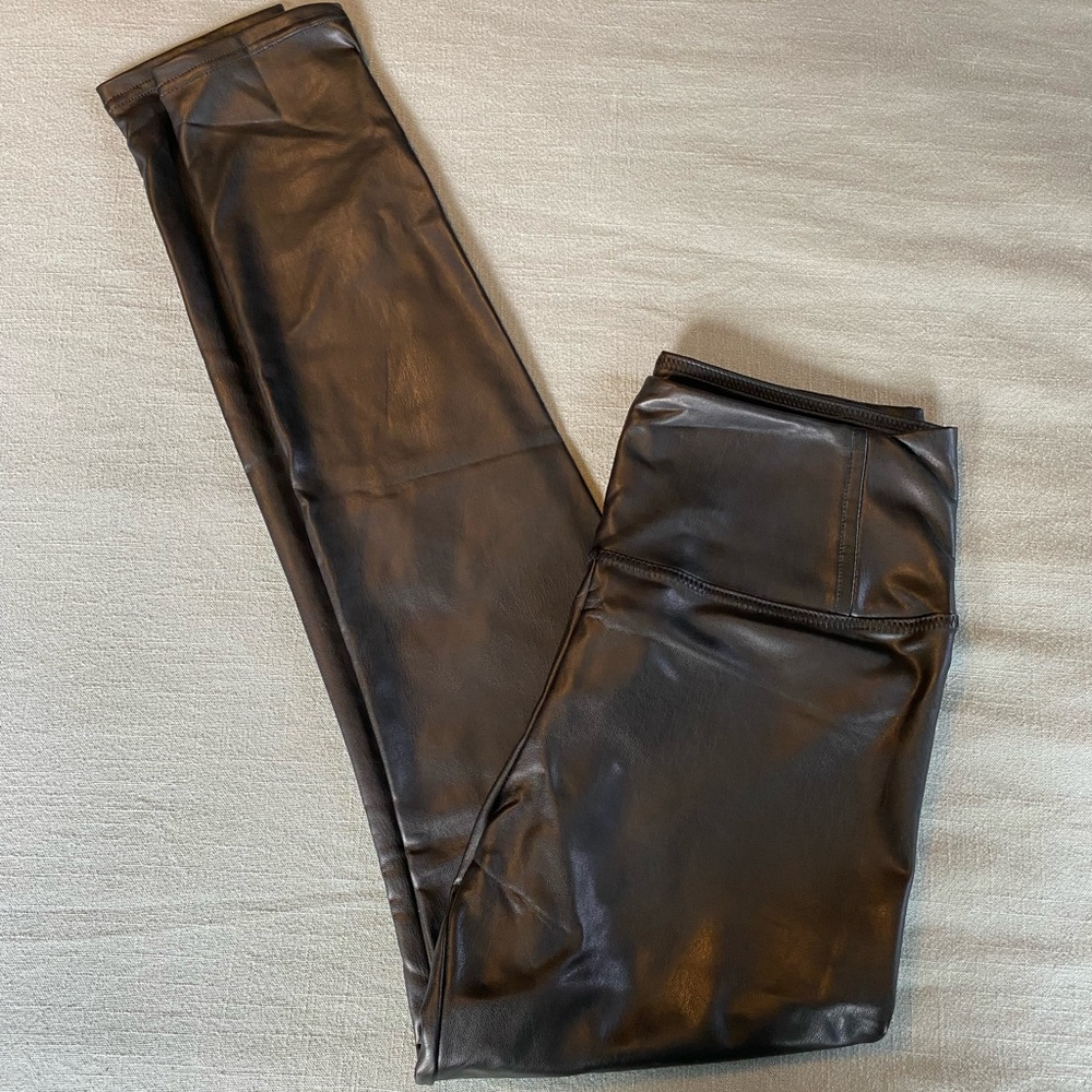 Faux leather pants